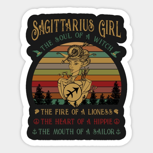 Sagittarius Girl The Soul Of A Witch Awesome T shi Sticker by TeeLovely